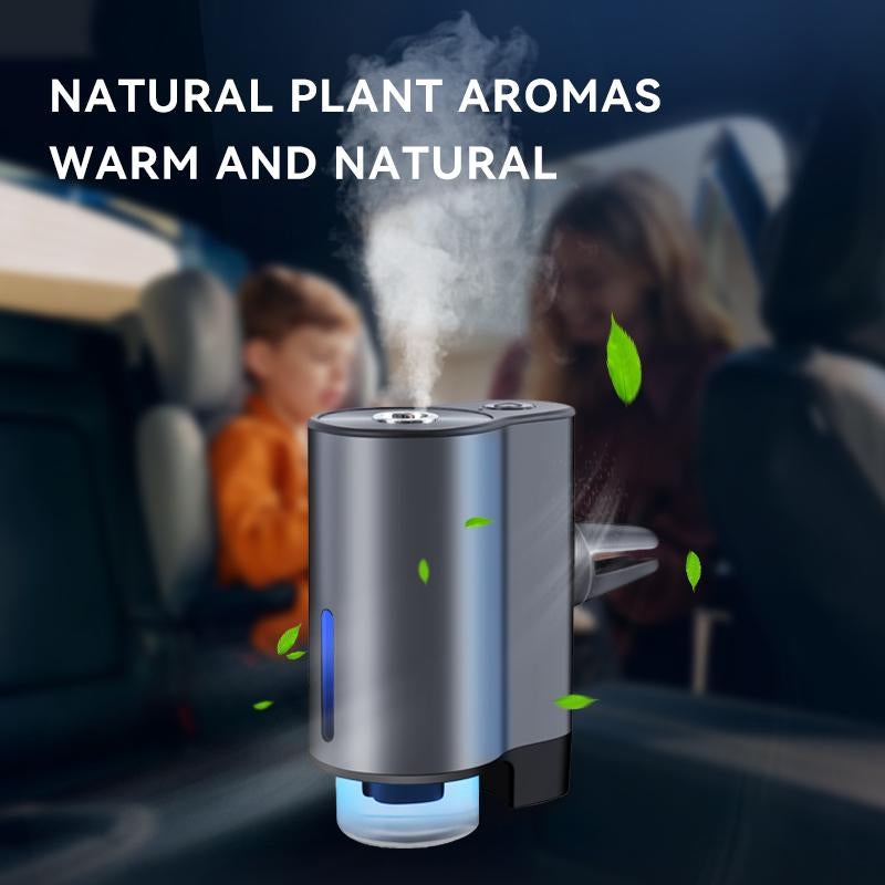Car Air Freshener, Three Adjustable Modes Intelligent Car Aroma Diffuser, Rechargeable and Portable Car Diffuser Air Freshener Car Aromatherapy Diffuser, 3*10ML Natural Perfume