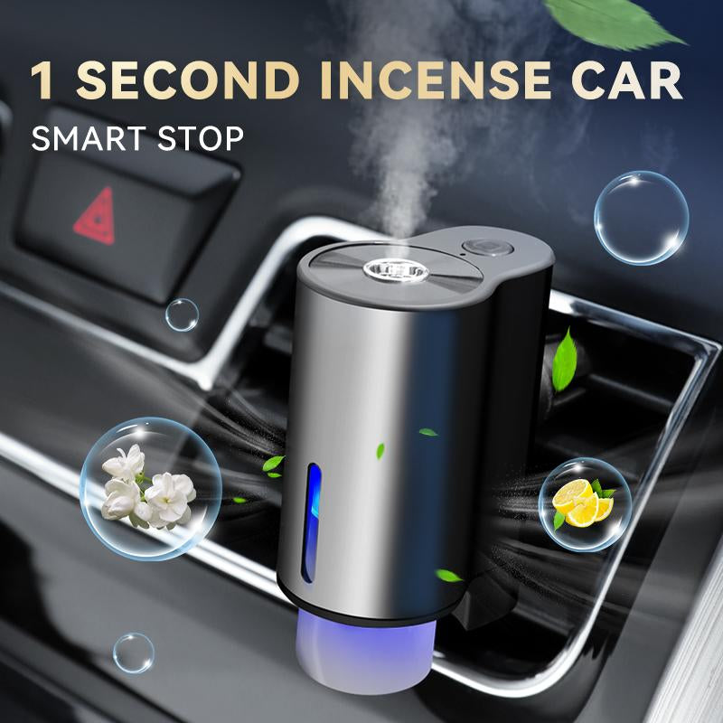 Car Air Freshener, Three Adjustable Modes Intelligent Car Aroma Diffuser, Rechargeable and Portable Car Diffuser Air Freshener Car Aromatherapy Diffuser, 3*10ML Natural Perfume